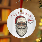 Biker Santa Aluminum Christmas Ornament